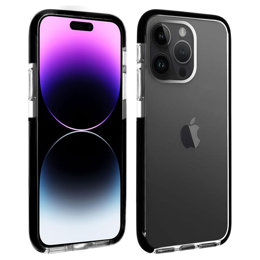 Akashi Coque Ultra Renforcée transparent avec bordures noires Apple