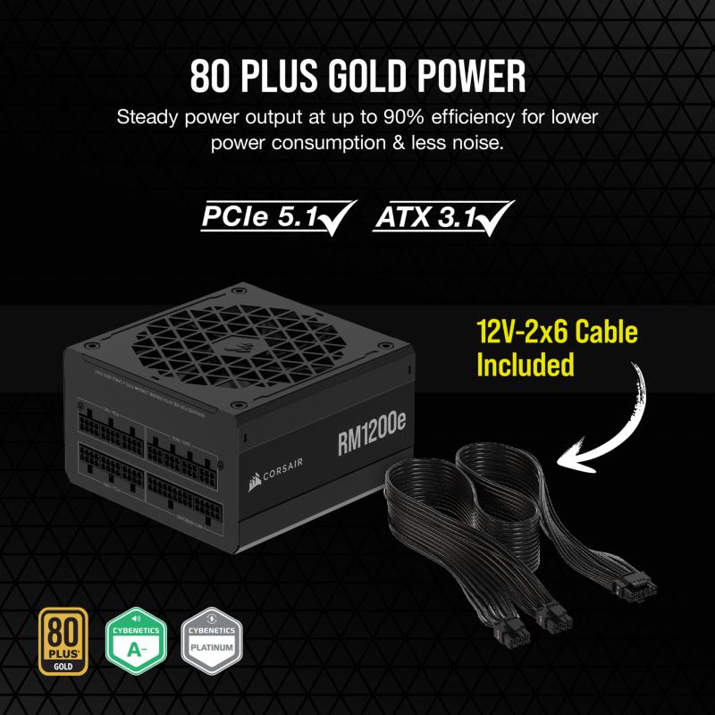 Alimentation PC Corsair RM1200e 2026 blanche de 1200 W