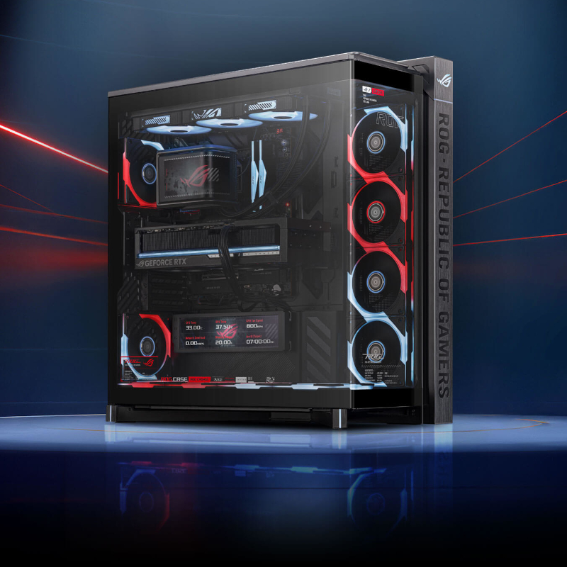 Vue panoramique du boîtier ASUS ROG Cronox GR801