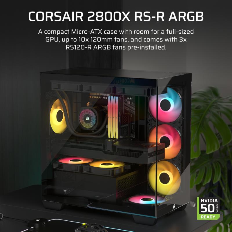 Boîtier PC Micro-ATX Corsair 2800X RS-R ARGB blanc