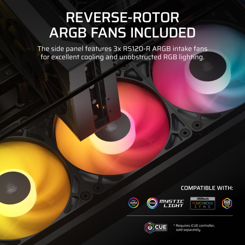 Espace intérieur du boîtier Corsair 2800X RS-R ARGB