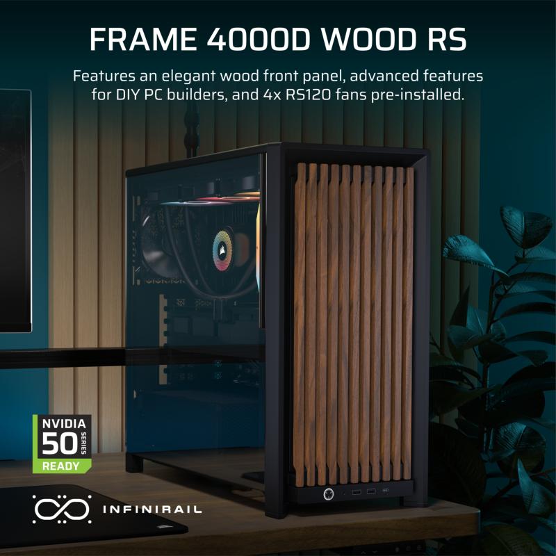 boîtier Corsair Frame 4000D RS Wood panneau bois