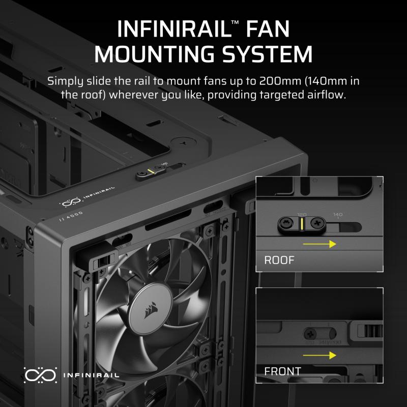 refroidissement Corsair Frame 4000D RS Wood ventilateurs