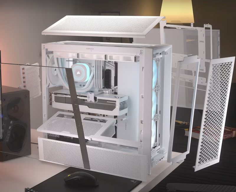 Corsair Frame 4000D RS ARGB - Blanc - Vue latérale