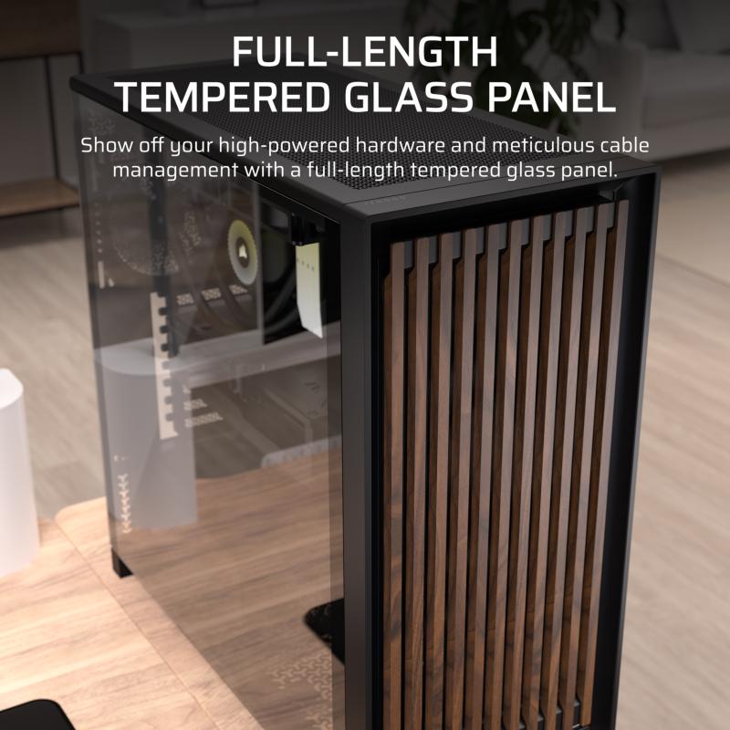 Façade en bois massif du Corsair FRAME 5000D Wood RS
