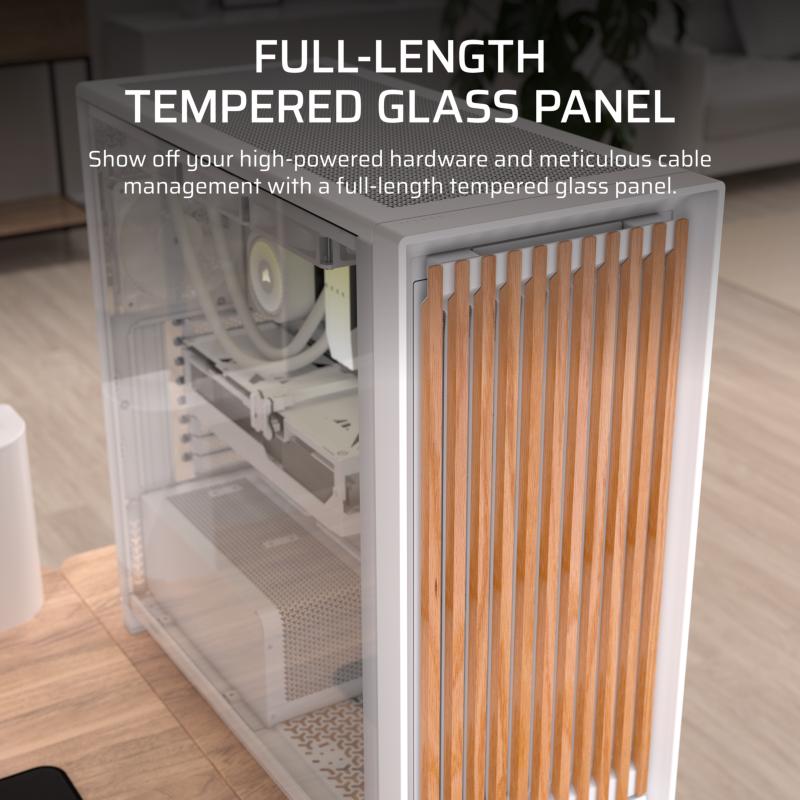 Façade en bois massif du Corsair FRAME 5000D Wood RS