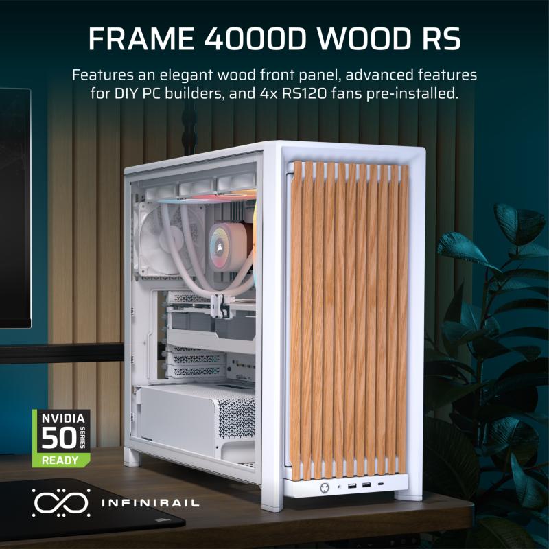 boîtier Corsair Frame 4000D RS Wood panneau bois