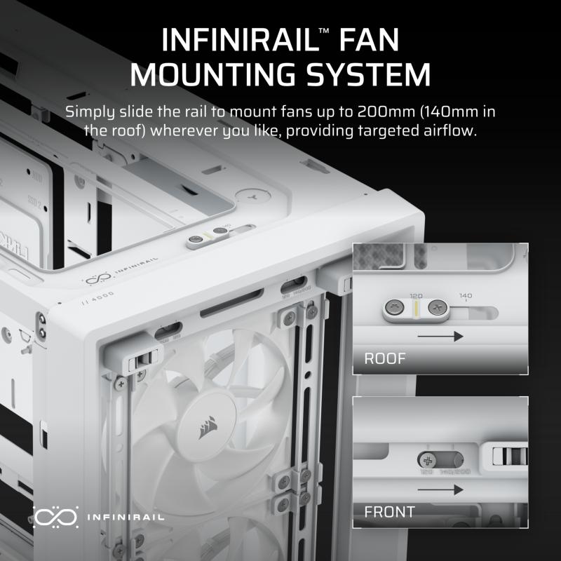 refroidissement Corsair Frame 4000D RS Wood ventilateurs