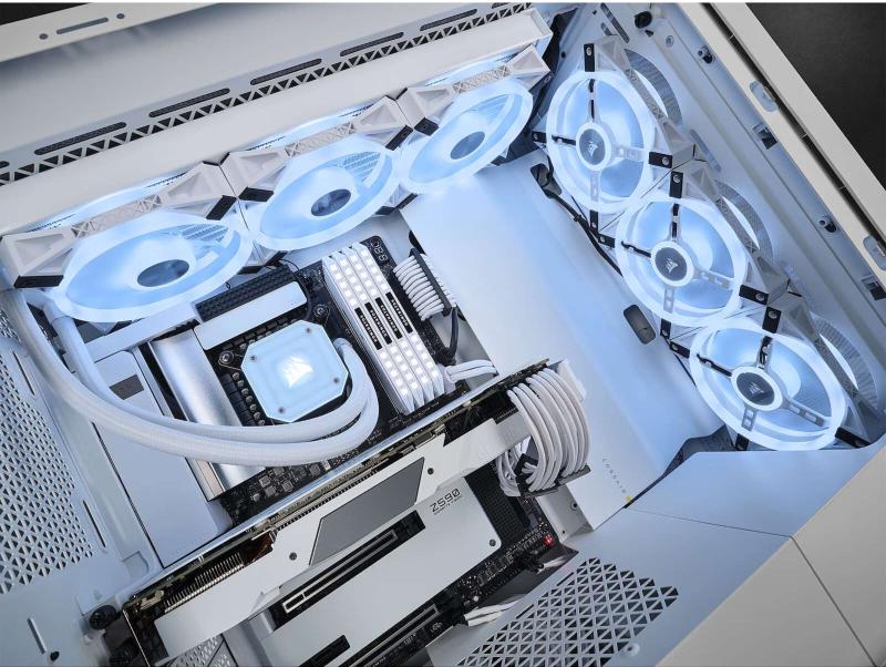 Boîtier moyen-tour blanc Corsair iCUE 5000X RGB QL Edition