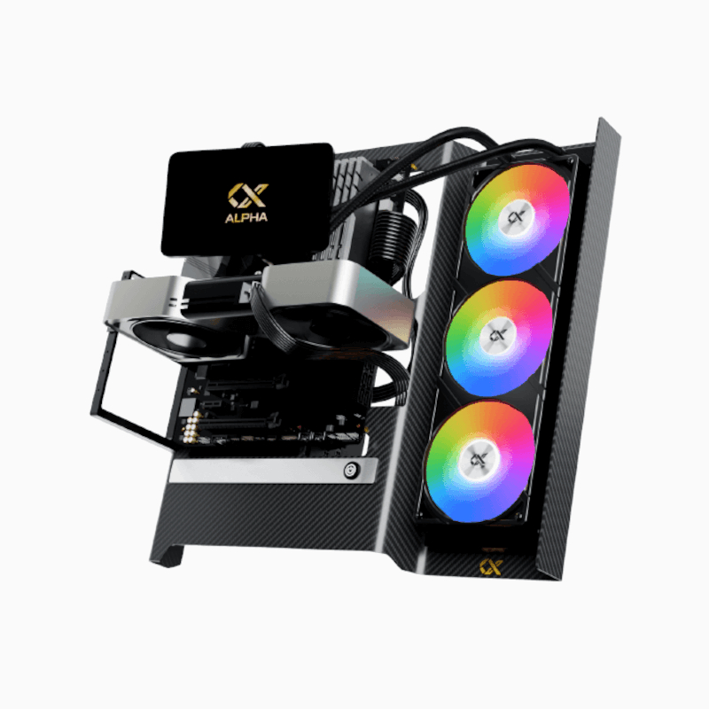 châssis open frame Xigmatek Carbonic vue globale