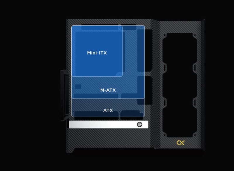 structure aluminium carbone Xigmatek Carbonic détail matériaux