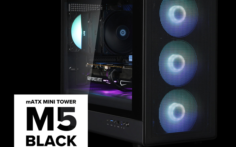 Boîtier PC Zalman M5 Micro-ATX ARGB – Noir, 4 Ventilateurs 120mm Inclus, Bon Flux D'air