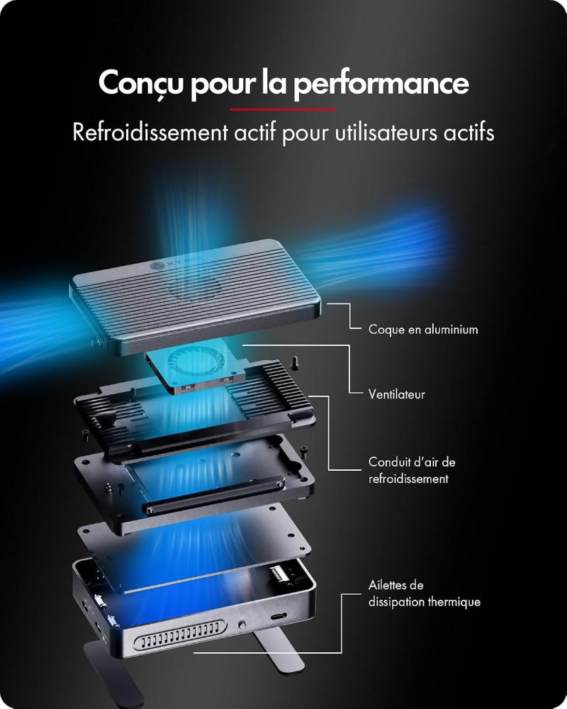 Boîtier RAID ICY BOX IB-RD2818DK-40G pour deux SSD M.2 NVMe