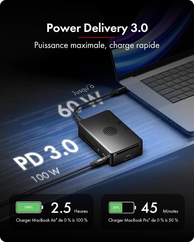 Station d'accueil ICY BOX IB-RD2818DK-40G avec Power Delivery
