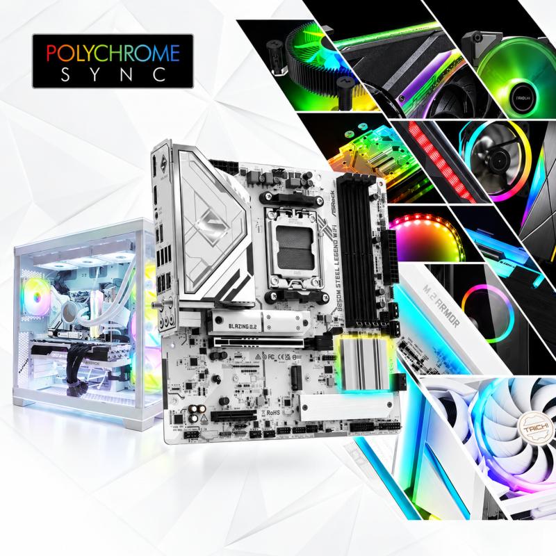 Carte mère ASRock B850 Steel Legend WiFi au format ATX avec chipset AMD B850 et socket AM5