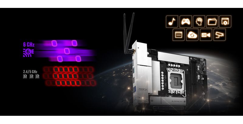 Connectique PCIe 5.0 et DDR5 de la ASRock B860M Rock WiFi