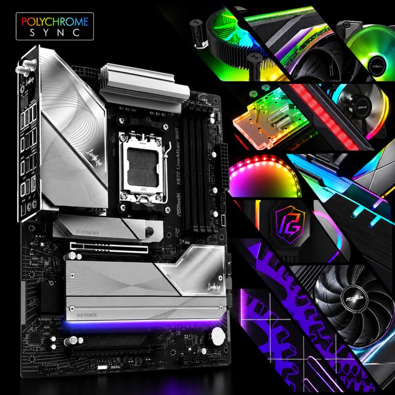 Carte mère ASRock X870 LiveMixer WiFi ATX avec socket AMD AM5