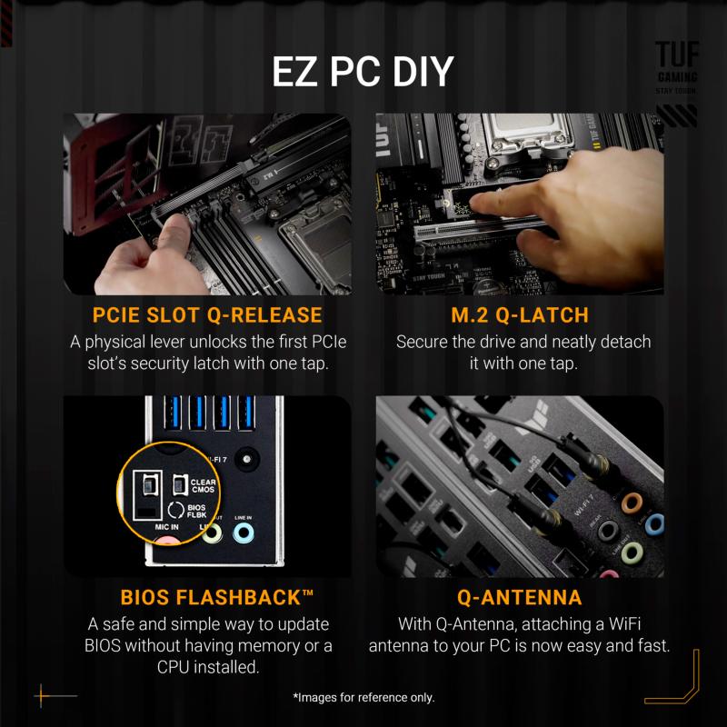Plateforme AMD Ryzen compatible avec la carte mère ASUS TUF GAMING B850M-PLUS WIFI7
