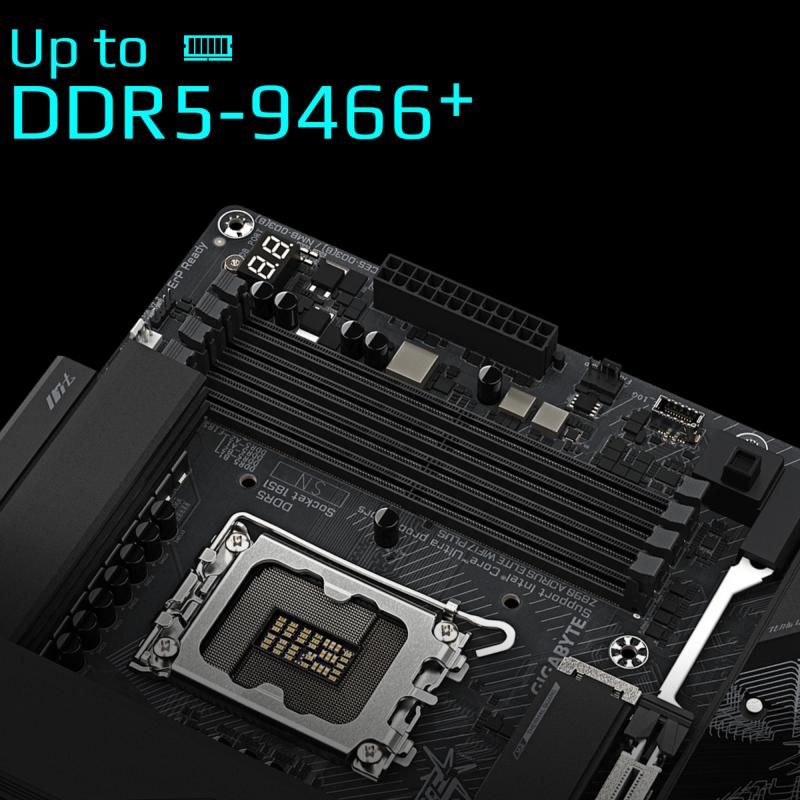 Mémoire DDR5 et stockage M.2 PCIe 5.0 de la carte mère Gigabyte Z890