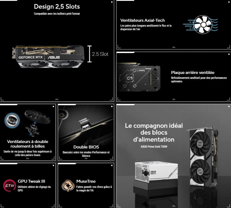 Carte graphique ASUS Dual GeForce RTX 5060 OC Edition Advanced 8GB