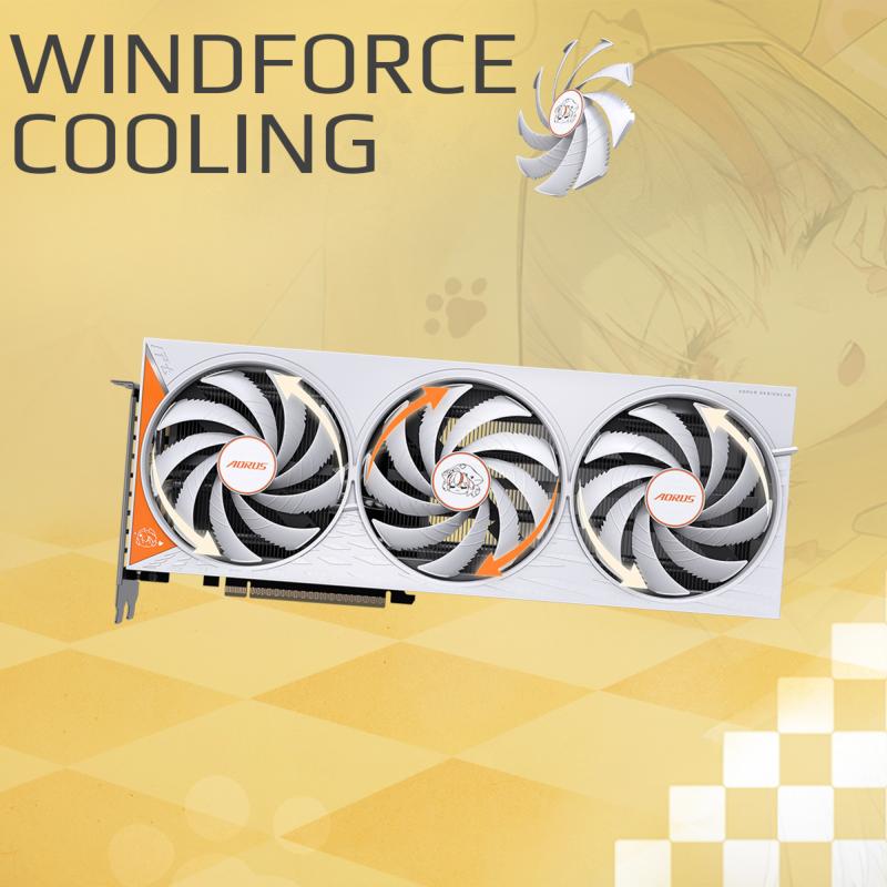 Refroidissement WINDFORCE de la GIGABYTE AORUS GeForce RTX 5060 ARI 8G