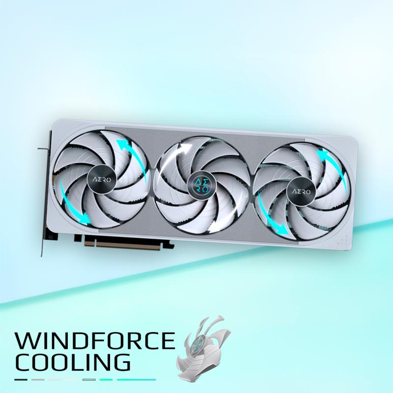 Refroidissement WINDFORCE avec ventilateurs Hawk et chambre à vapeur de la GIGABYTE GeForce RTX 5070 Ti
