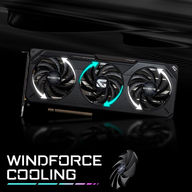 Système de refroidissement WINDFORCE de la GIGABYTE GeForce RTX 5060 GAMING OC V2 8G