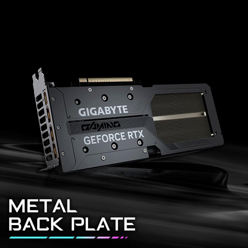 Plaque arrière métallique de la GIGABYTE GeForce RTX 5060 GAMING OC V2 8G