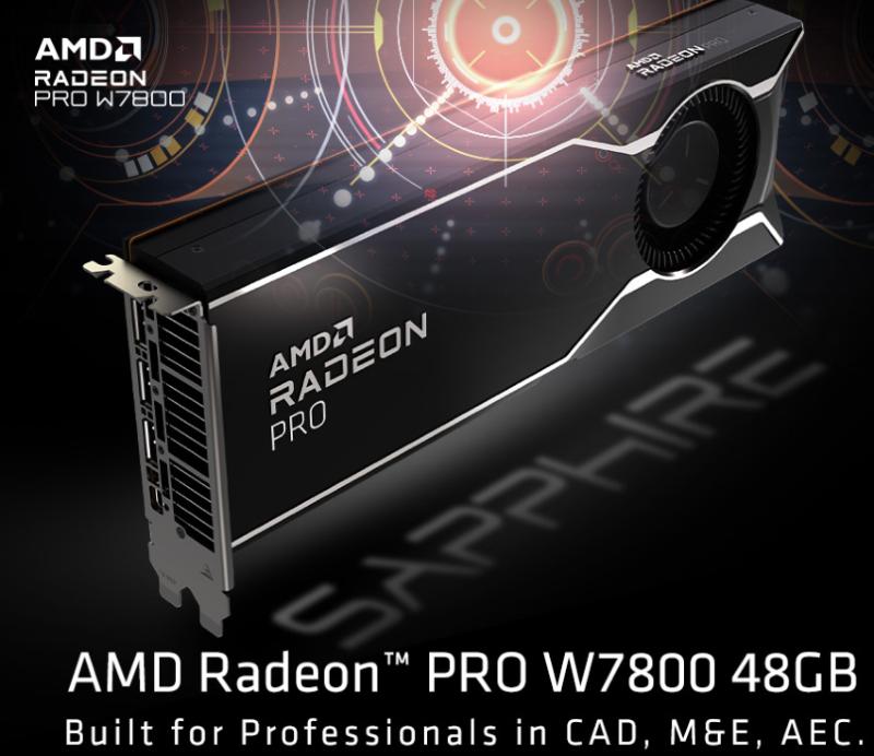 Carte graphique professionnelle Sapphire AMD Radeon Pro W7800 48 Go