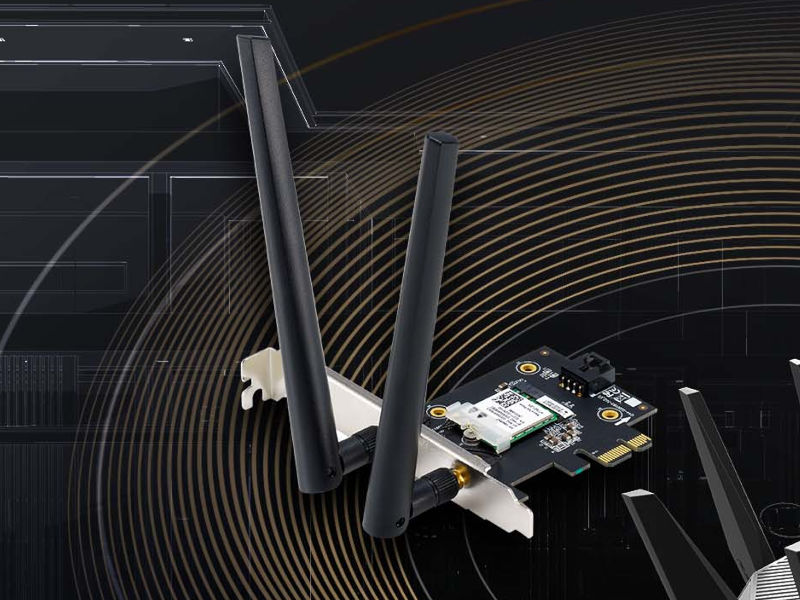 ASUS PCE-AXE59BT Carte Réseau PCIe WiFi 6E AXE5400 160MHz + Bluetooth 5.2