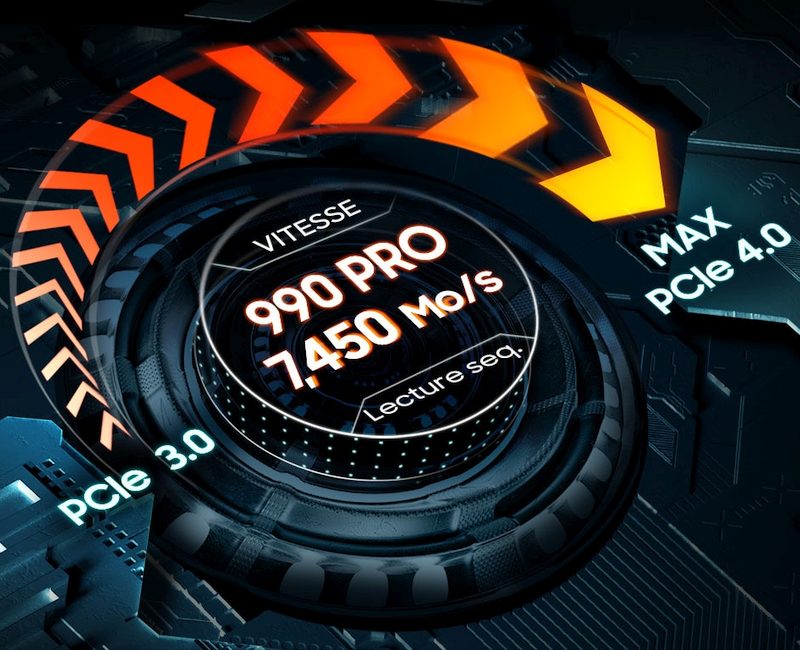 Samsung 990 PRO 2 To avec dissipateur SSD NVMe PCIe 4.0