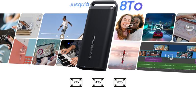 SSD externe Samsung T5 EVO 8 To noir