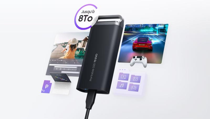 Boîtier robuste et portable du Samsung T5 EVO