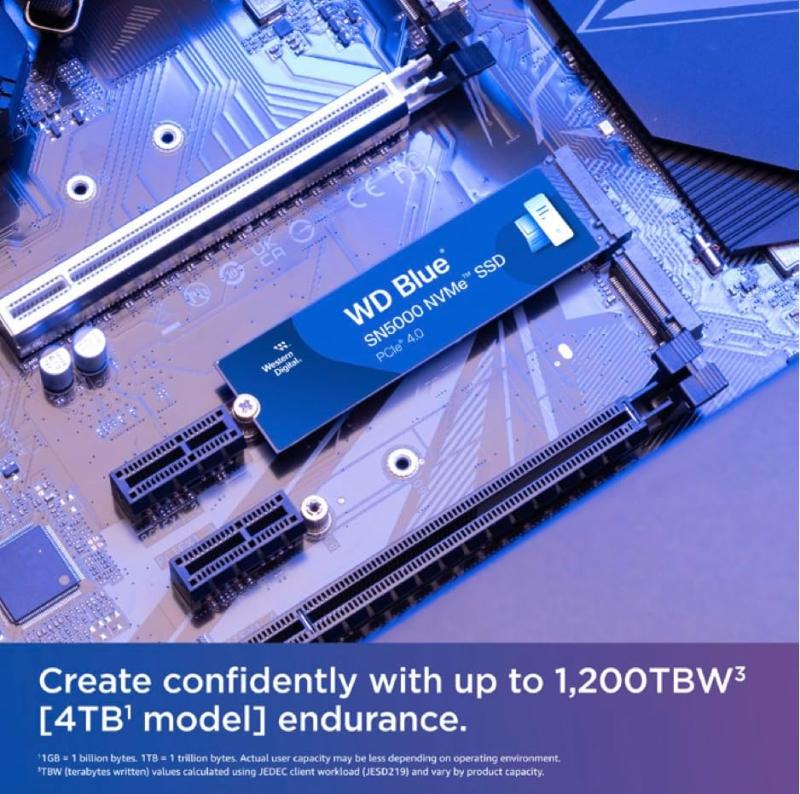 Performances PCIe 4.0 du WD Blue SN5000 4 To