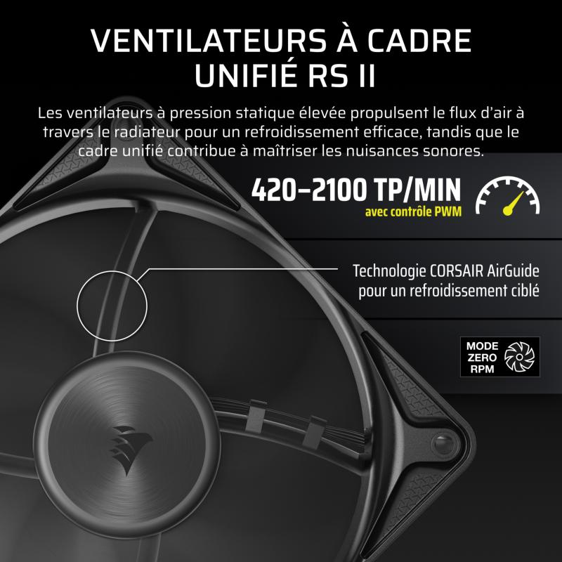 Kit watercooling Corsair Nautilus II 360 RS LCD avec fixation Intel AMD et pâte thermique XTM60