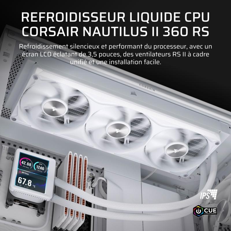 Watercooling Corsair Nautilus II 360 RS LCD noir avec écran LCD IPS