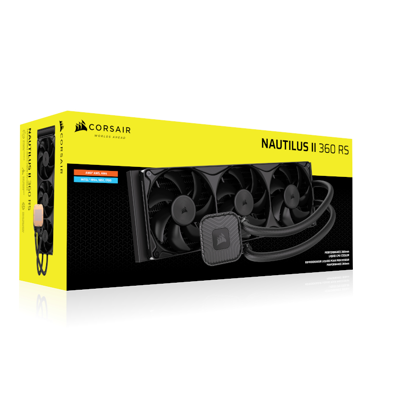Kit watercooling Corsair Nautilus II 360 RS Noir avec radiateur 360 mm et ventilateur à cadre unifié
