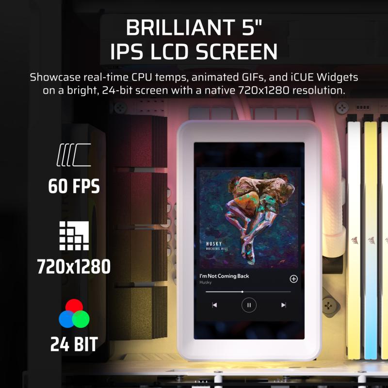 Écran IPS 5 pouces du Corsair iCUE LINK TITAN II 360 RX LCD