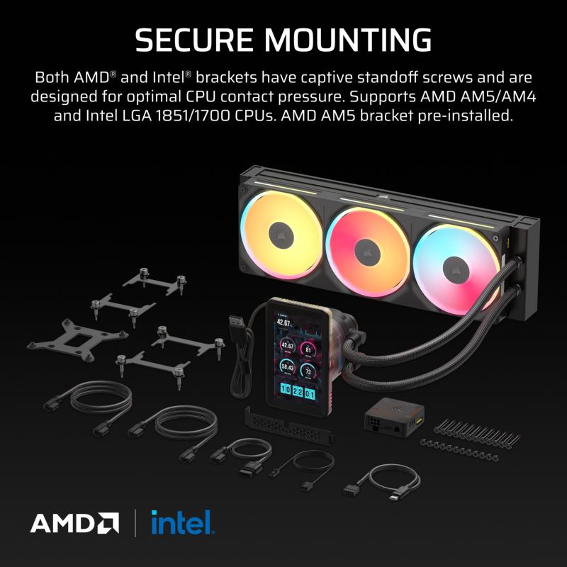 Ventilateurs LX360 RGB à cadre unifié et refroidissement VRM CORSAIR