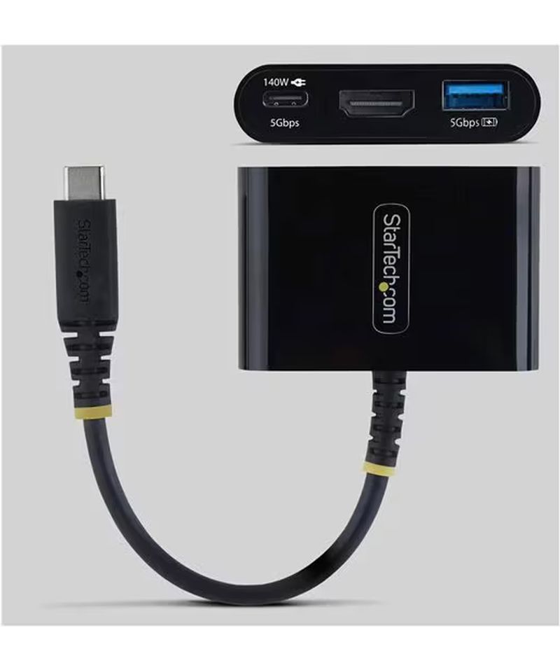 Adaptateur multiport USB-C StarTech.com vers HDMI avec charge PD 140 W blanc