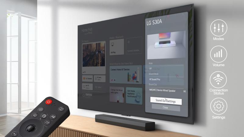 Fonction AI Sound Pro de la barre de son LG S30A