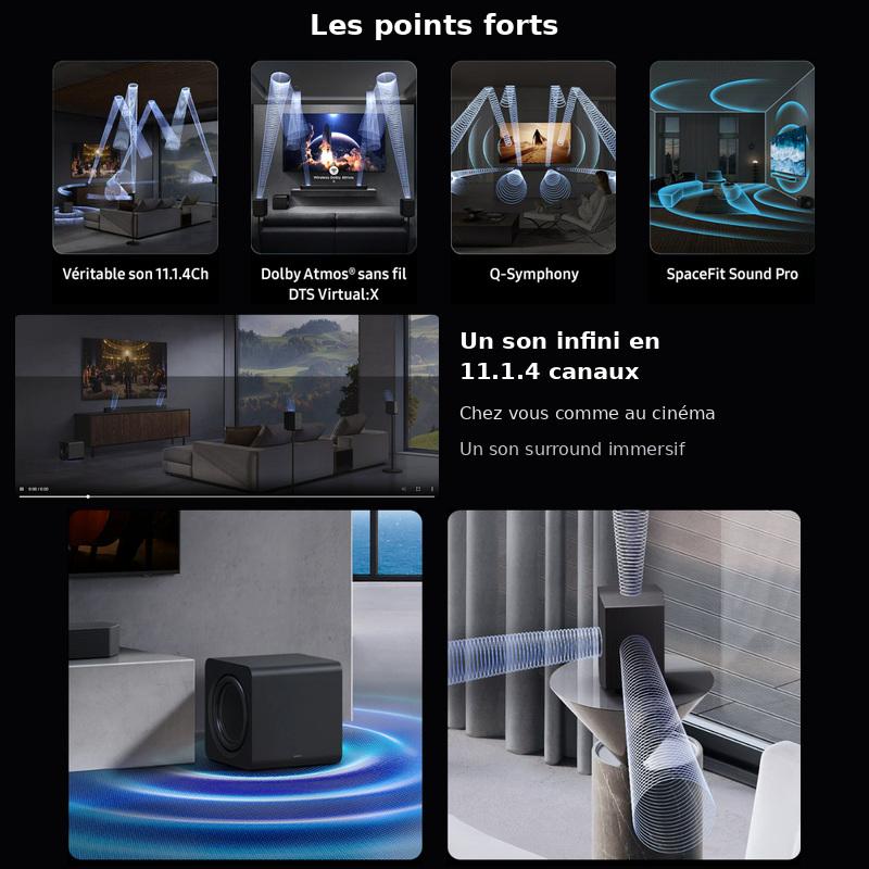 Barre de son Samsung HW-Q995H/XE Q-Series 2026 noir titane