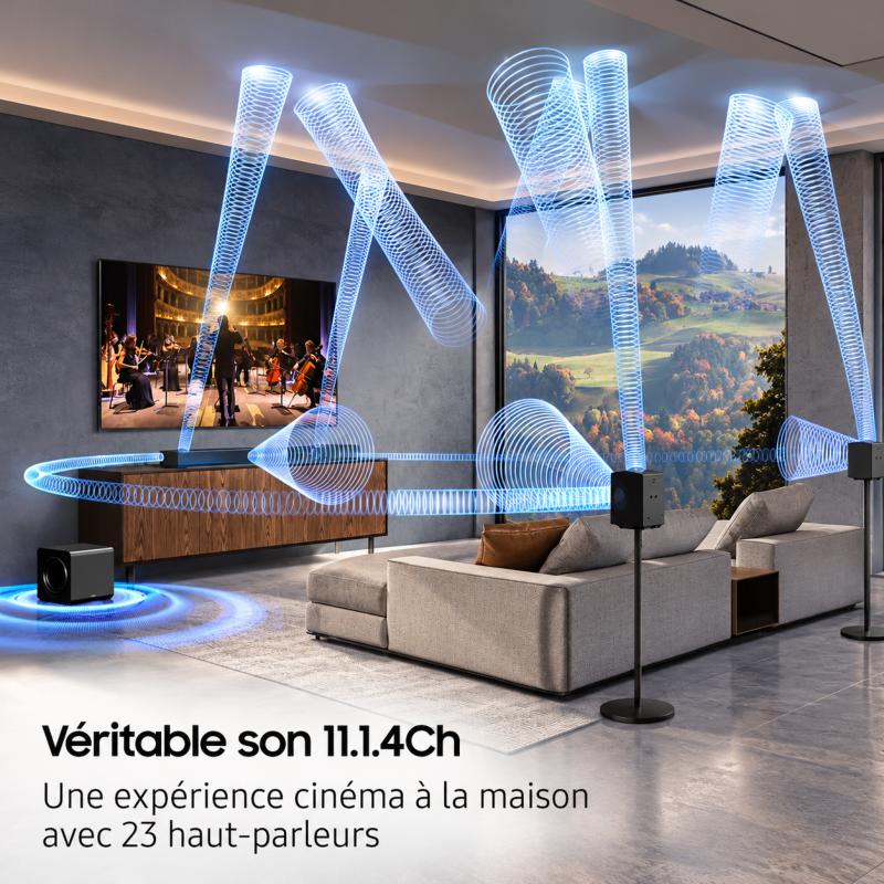 Système home cinéma Samsung HW-Q995H/XE avec caisson de basses et enceintes arrière