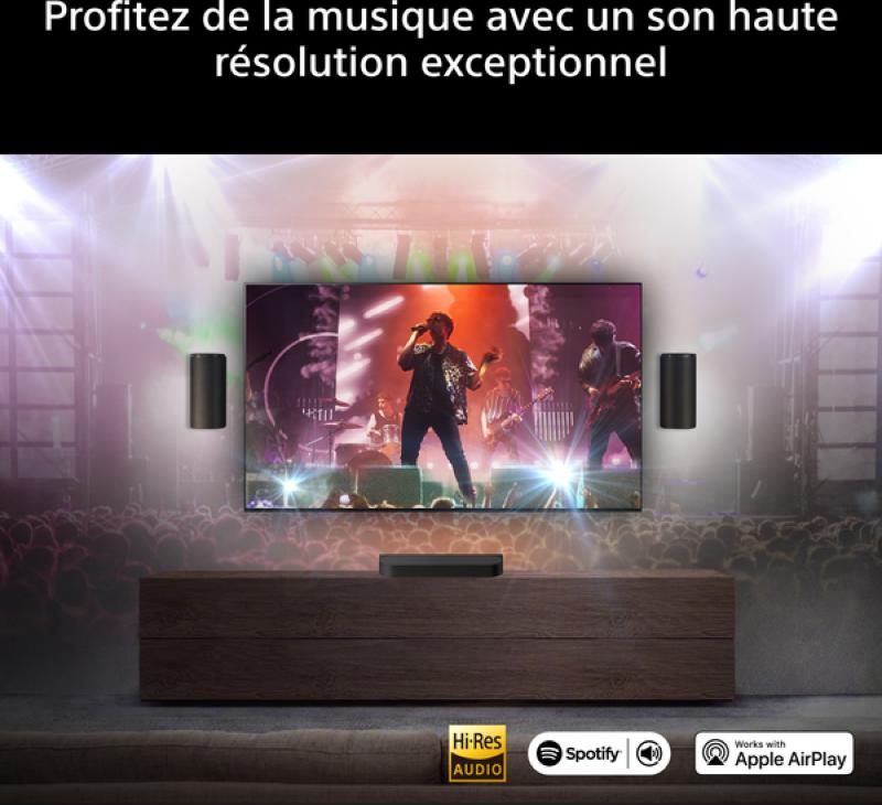 Enceintes du Sony BRAVIA Theatre Trio HT-A8 avec haut-parleurs X-Balanced et enceinte centrale dédiée