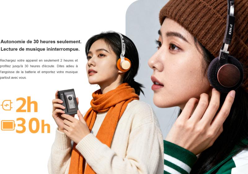 Design rétrofuturiste et commandes du casque FiiO EH11 Noir