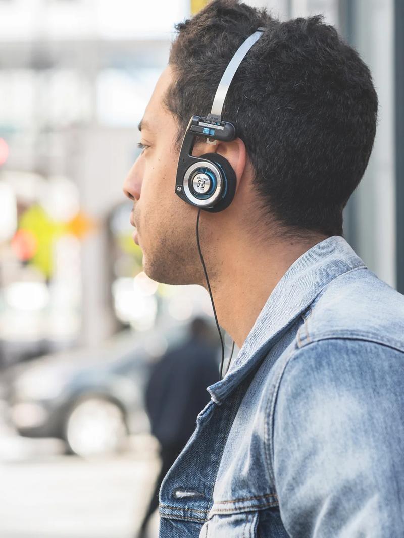 Casque supra-auriculaire Koss Porta Pro Mic/Remote noir et bleu