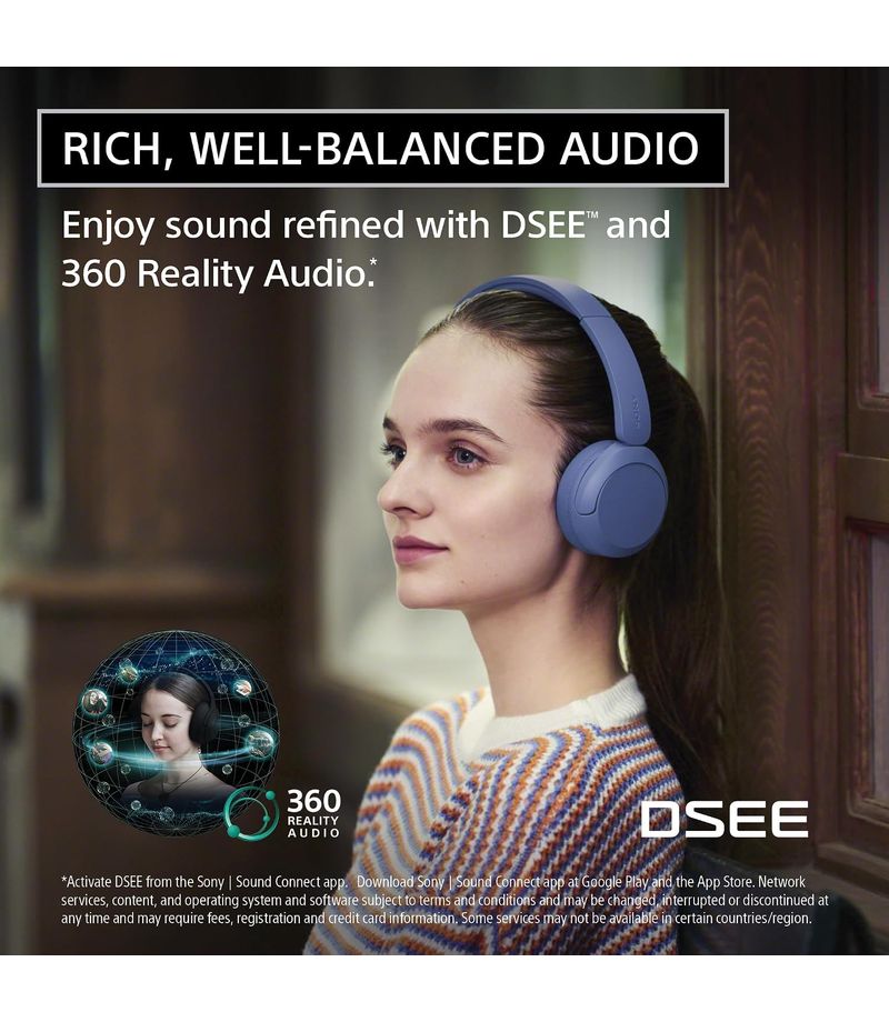 Joueur portant le casque Bluetooth Sony WH-CH530 Noir avec son smartphone