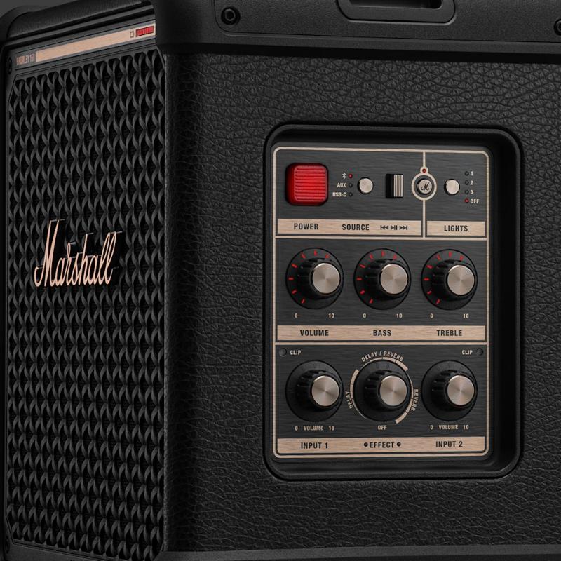 Système acoustique et éclairage de la Marshall Bromley 150