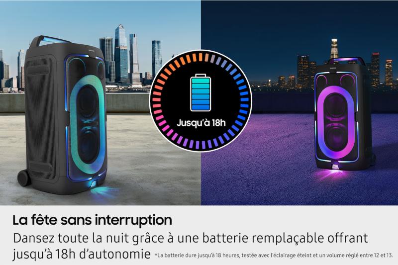 enceinte Samsung Sound Tower MX-ST50F design noir LED