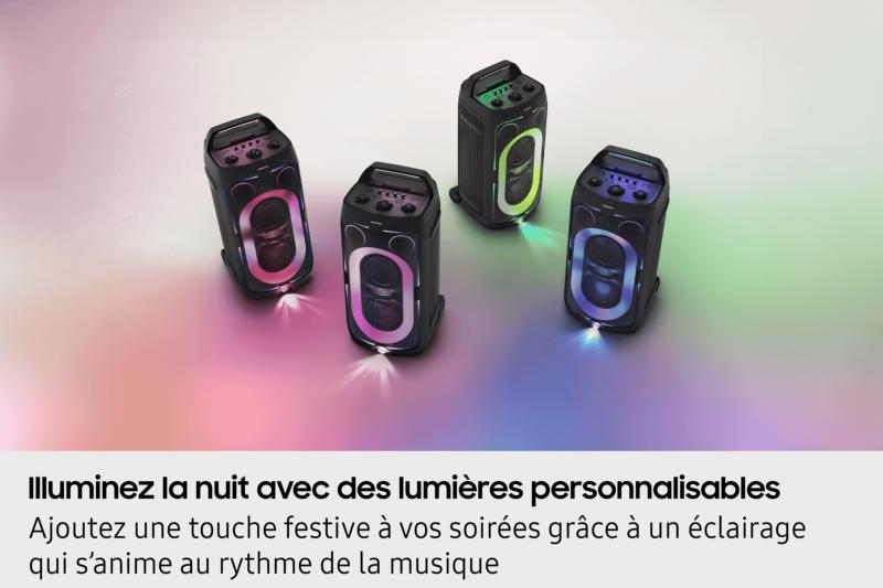 éclairage LED enceinte Samsung Sound Tower ambiance fête